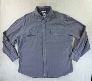 Mountain Khakis Men XL Gray Flannel Long Sleeve Button Work Shirt Outdoor Hiking